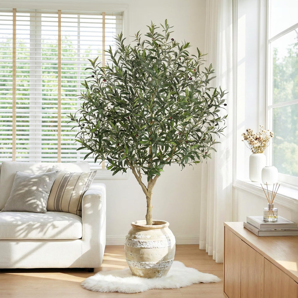 Olive Trees Artificial Indoor, 7ft Faux Olive Tree