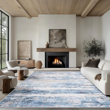 Area Rug Living Room Rugs - Washable Rug Large Modern Abstract Soft Thin Carpets Indoor Floor No Slip Vintage