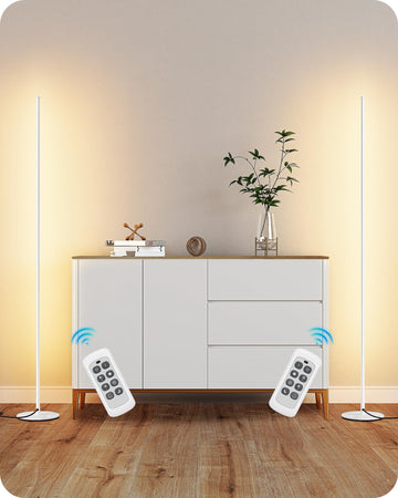 2 Pack 57.5" Floor Lamps with Remote, Stepless Dimmable & 7 CCT
