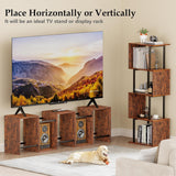 6 Tier Bookshelf, Tall S Shaped Geometric Bookcase, Modern Display Shelf Standing Unit
