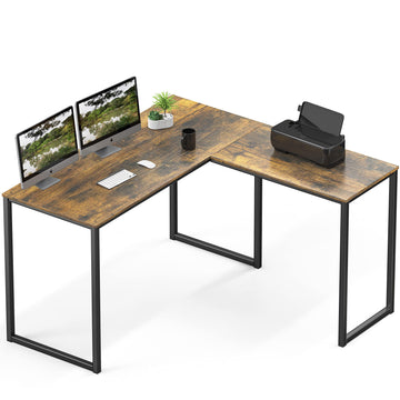 Mission 48 x 48 L-Shape Home Office Computer Desk, Rustic Brown