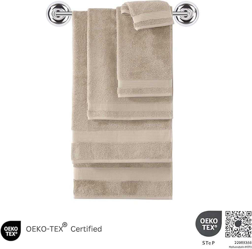 CTT - Luxury 6 Piece Towel Set, 100% Turkish Cotton, Quick Drying, Highly Absorbent & Comfy, Includes 2 Bath Towels