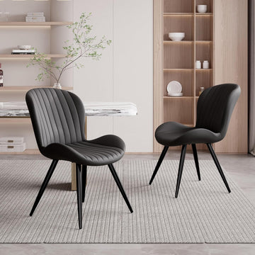 Dining Chairs Set of 2, Modern Dining Room Chairs Comfy Backrest Thick Upholstered Kitchen Chairs 19IN