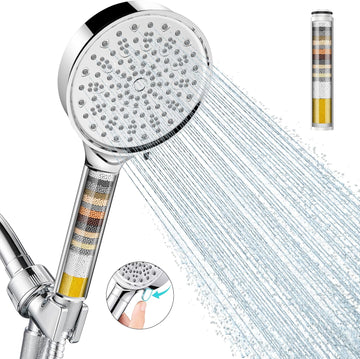 Filtered Shower Head with Handheld, High Pressure 6 Spray Mode Showerhead with Filters