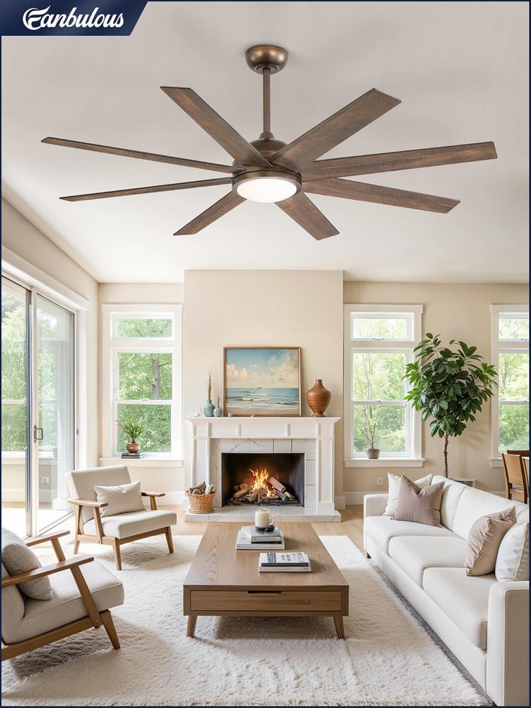 60" Ceiling Fan with LED Light and Remote - Antique Bronze