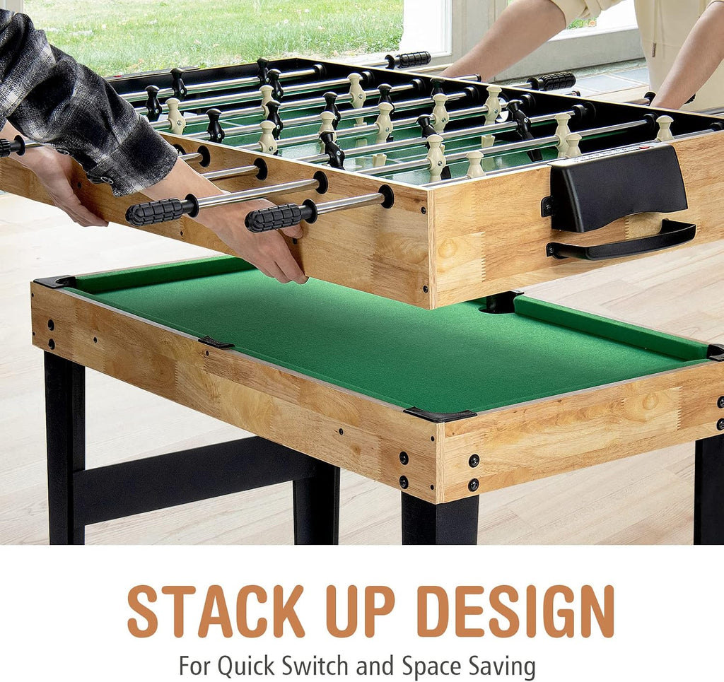 10-in-1 Combination Multi Game Table Set, Adult Size Combo Game Table W/Foosball, Table Tennis, Pool, Air Hockey