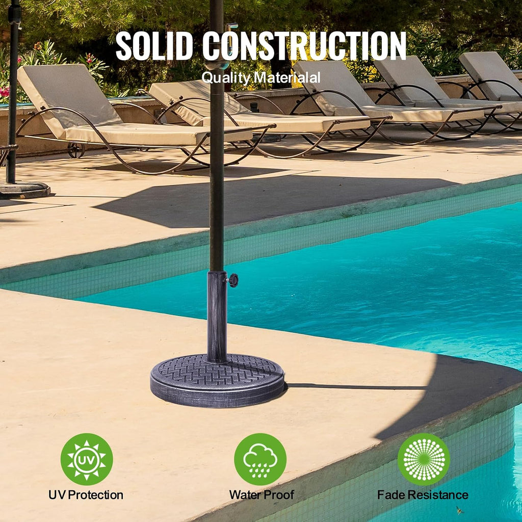 26.5 Lb Umbrella Stand, Patio Umbrella Base, 15 in Diameter