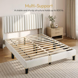 Queen Bed Frame Upholstered Platform Bed with Fabric Headboard