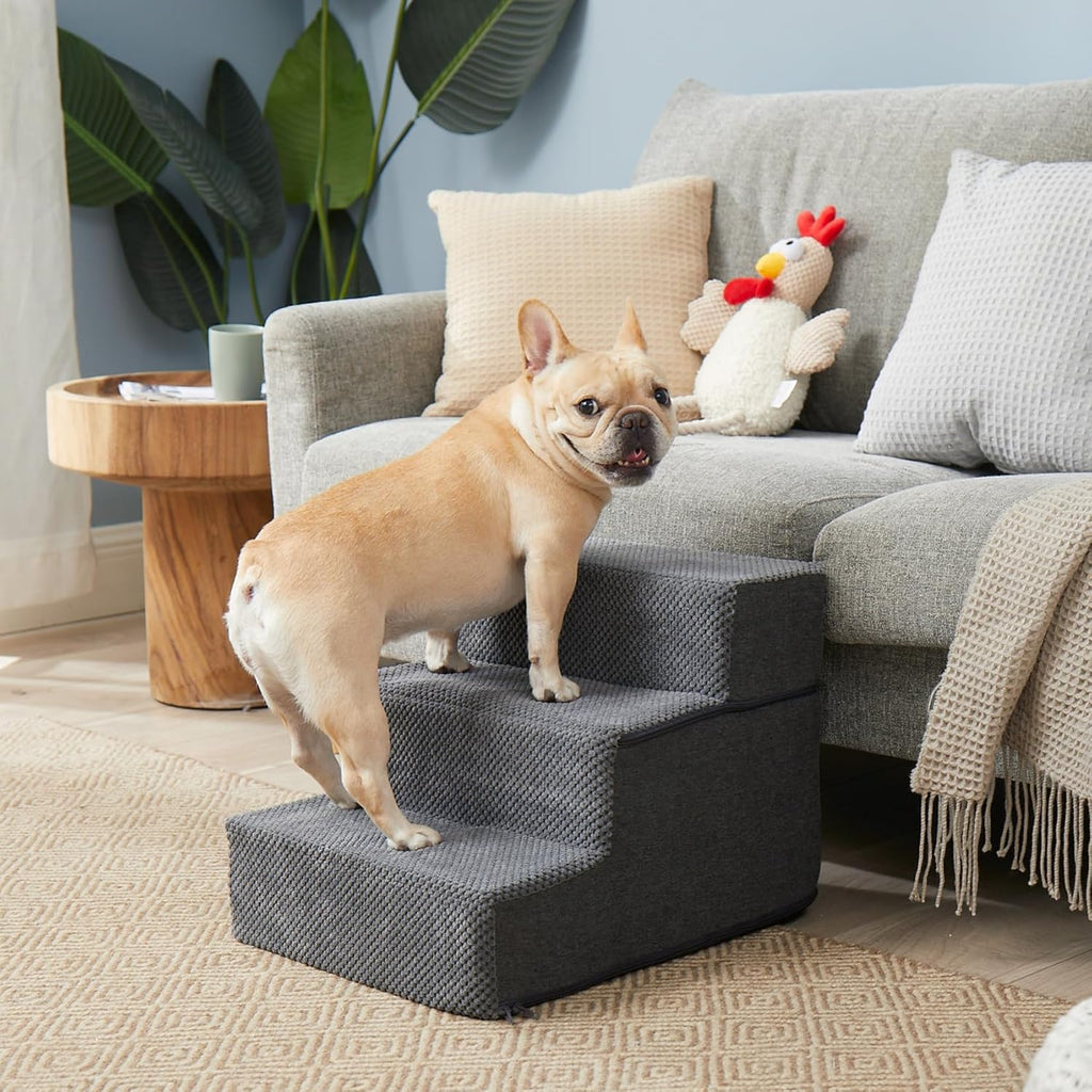 Dog Stairs for Small Dogs 13.5" H, 3-Step Dog Steps for Couch Sofa and Chair, Pet Steps for Medium Cats