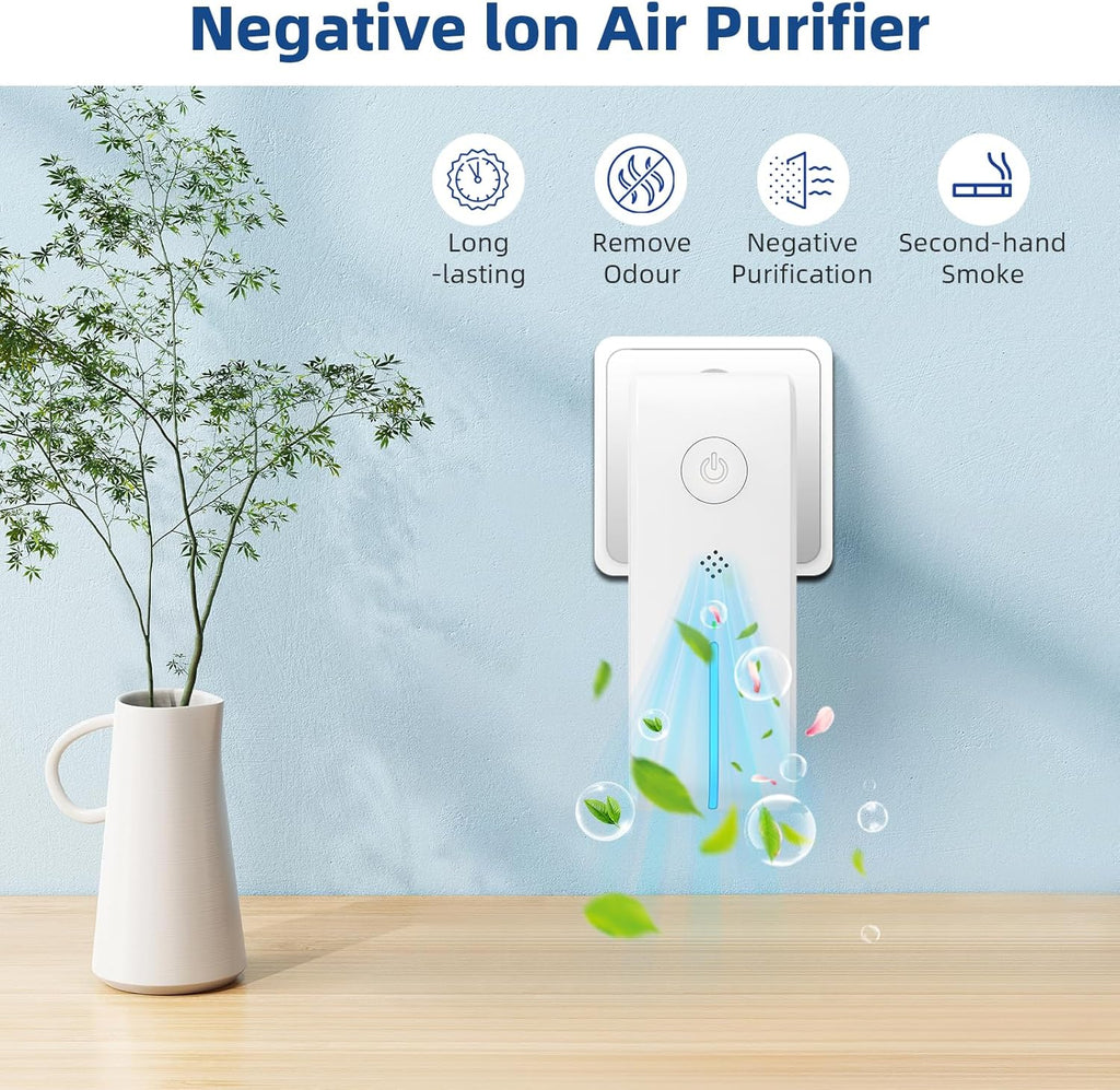 Plug In Air Ionizers - Air Ionizer for Home,Air Purifier Plug In with Night Light Negative Filterles