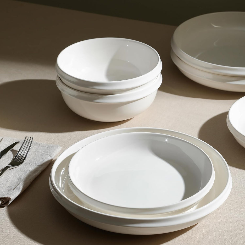 Verso 12-Piece Dinnerware Set Porcelain, White