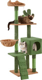 Cactus Cat Tree | 59.5in Cat Tower w/Cute Perch, Cozy Condo