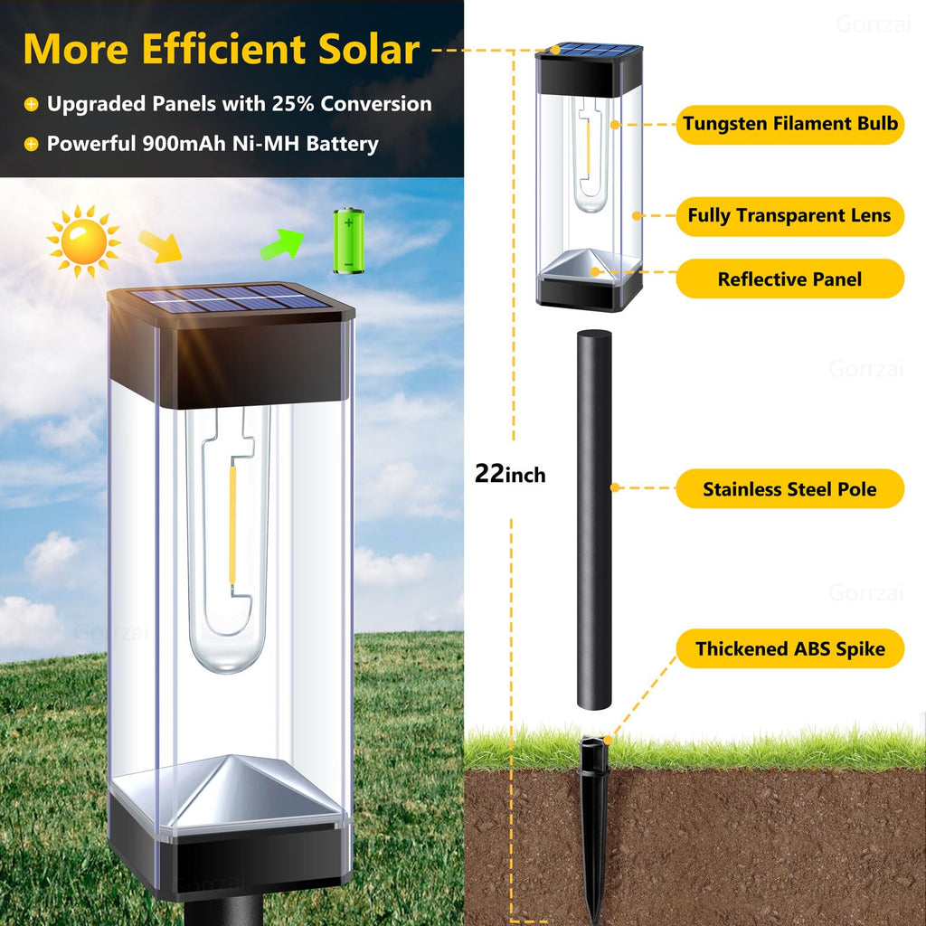 Solar Pathway Lights Outdoor Waterproof Landscape Lighting 4 Pack