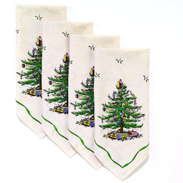 Napkin Set, Holiday Inspired Home Decor, Set of 4 ( Christmas Tree Collection)