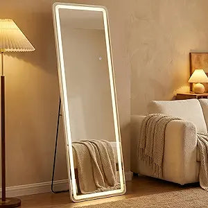 71"X26" Led Full Length Mirror with Lights - Full Body Floor Mirror, Dimmable with 3 Color Temperature, Memory