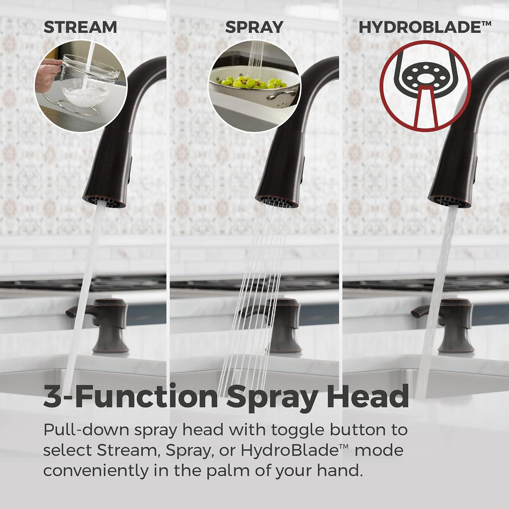 Alderwood Kitchen Faucet with Pull Down Sprayer and Soap Dispenser Single Handle High Arc Spout NSF Certified Tuscan