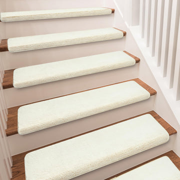 Bullnose Carpet Ultra Plush White 7 Pcs