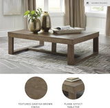Cariton Contemporary Rectangular Cocktail Table, Brown