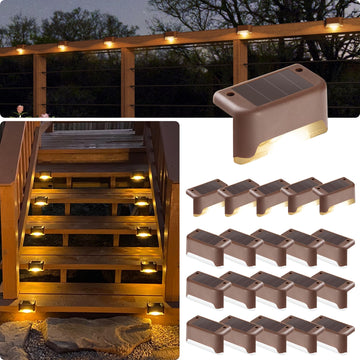 Led Solar Deck Lights, 20 Pack Waterproof, Warm White