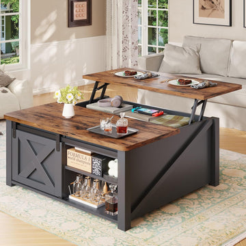 31.5" Lift Top Coffee Table with Storage, Square Coffee Tables
