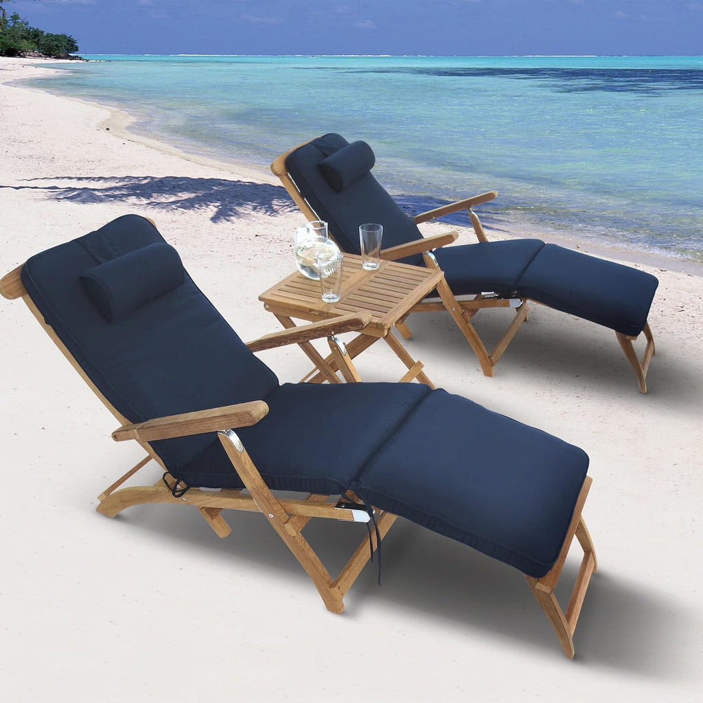 Teak Lounging Steamer Deck Chair