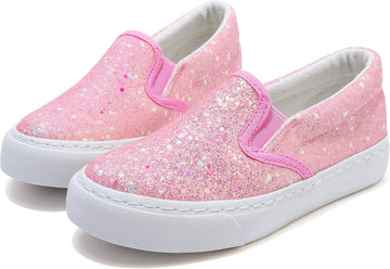 Girls Sparkle Slip-on Shoes Toddlers Canvas Sneakers