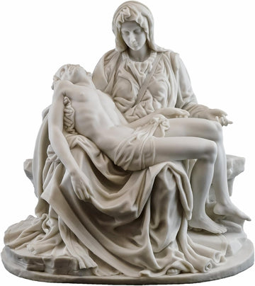 La Pieta by Michelangelo Statue - Museum Grade Replica Sculpture in Premium Cold-Cast Marble White - 10-Inch