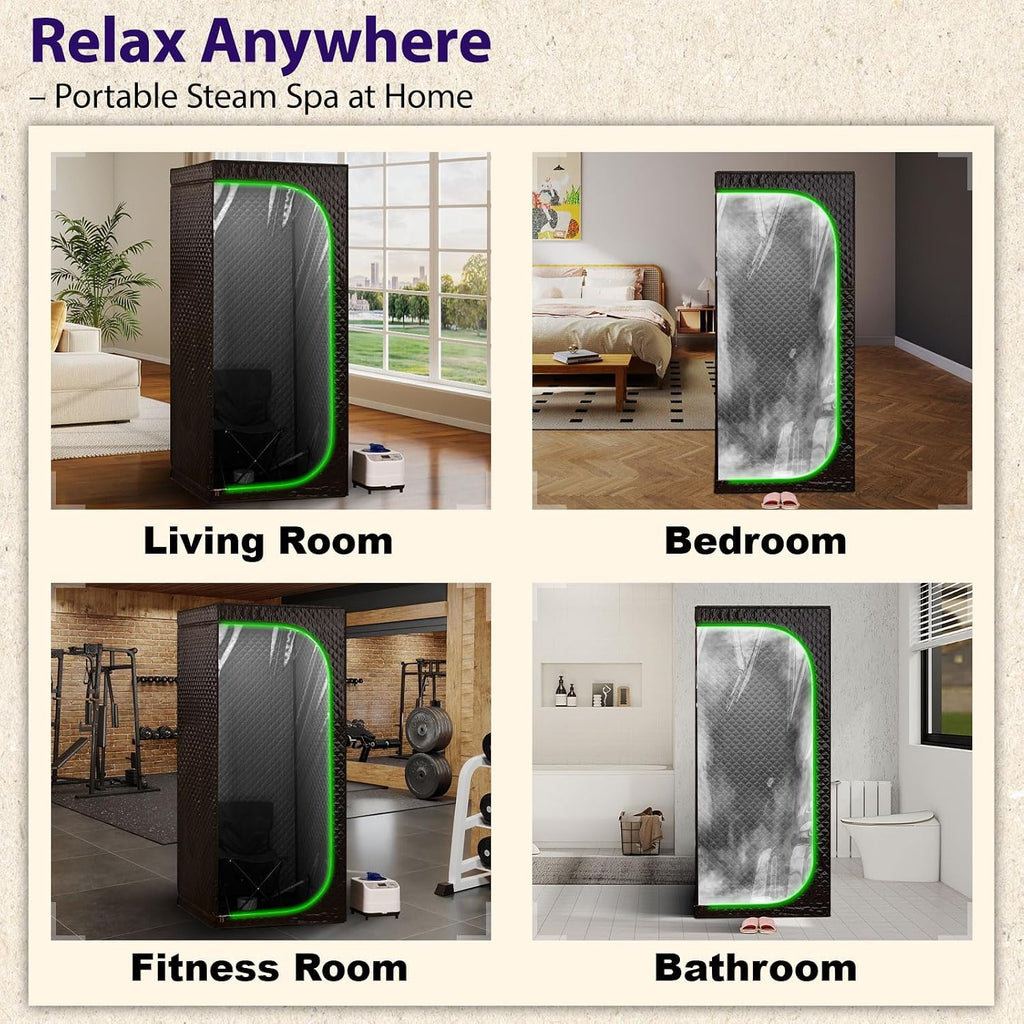 Steam Sauna Tent for Home with Transparent Door, Portable Indoor Sauna with Powerful Steam Heating