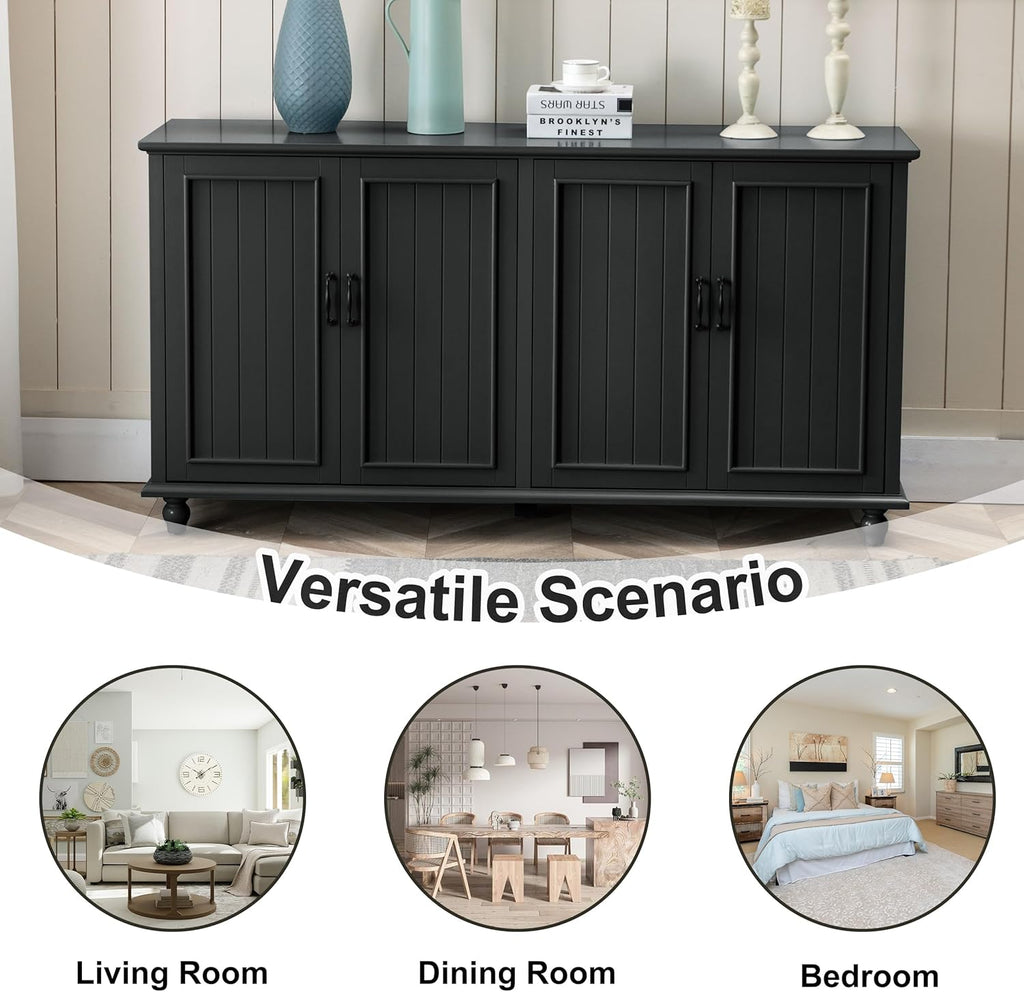 62'' Coffee Bar Cabinet Kitchen with Storage, Buffet Cabinet with Storage, Sideboard Buffet for Dinning Room