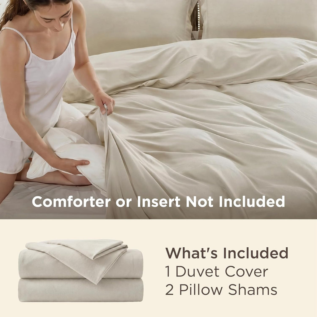 Duvet Cover - Soft Double Brushed Bedding Set for Kids & Adults, Zipper Closure, 3 Pieces, Includes 1 Duvet