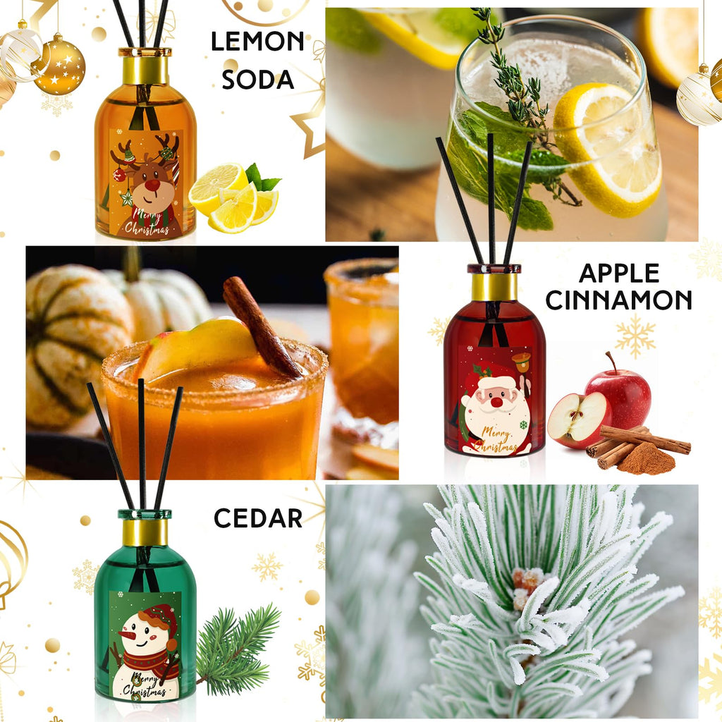 Christmas Reed Diffuser Set with 18 Reed Sticks (5.3 Fl.oz)