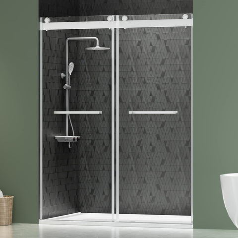 56"-60" W x 75" H Frameless Double Sliding Shower Door
