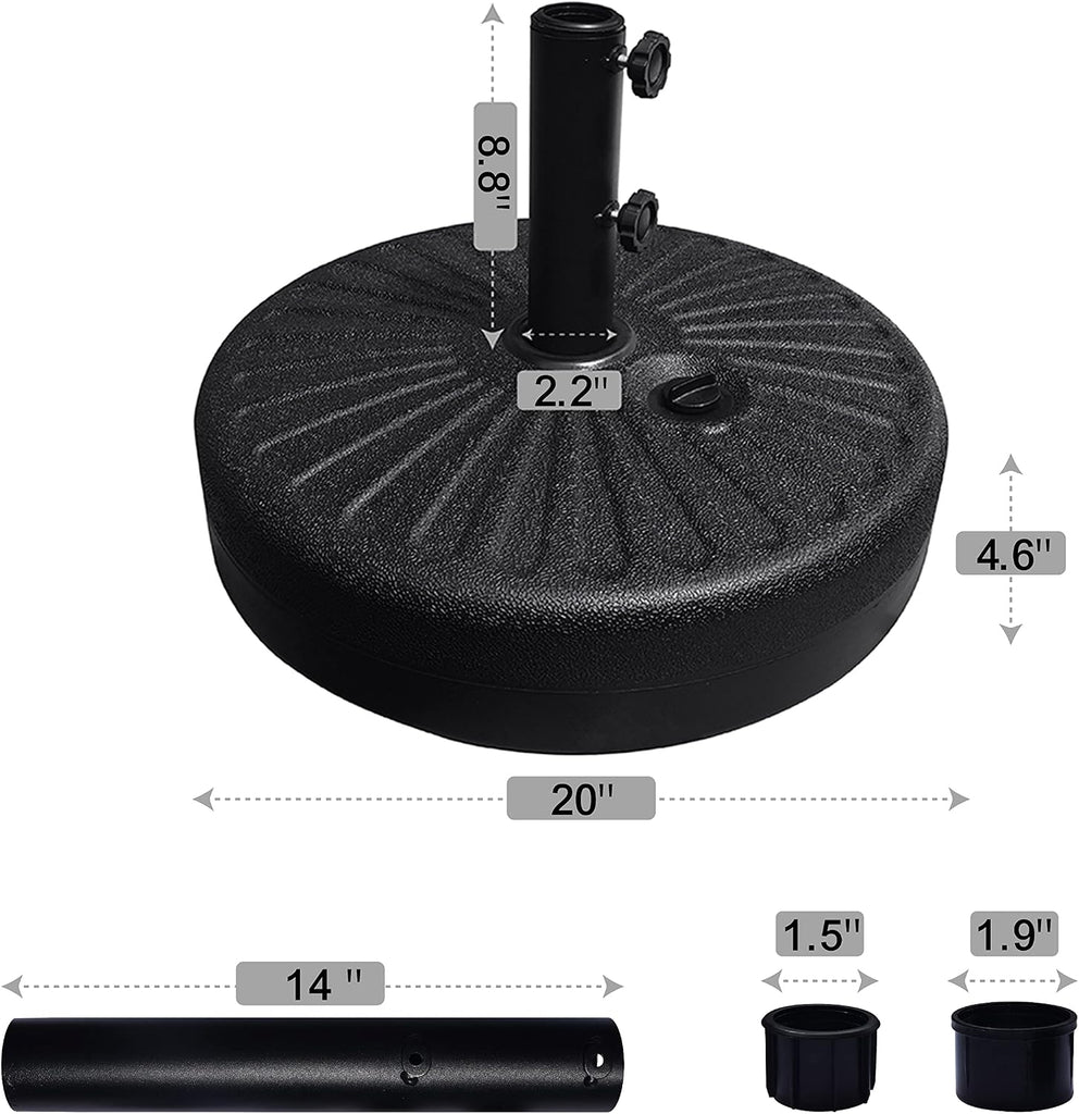 Umbrella Base Water Filled Stand Market Patio Outdoor Heavy Duty Umbrella Holder(Black)