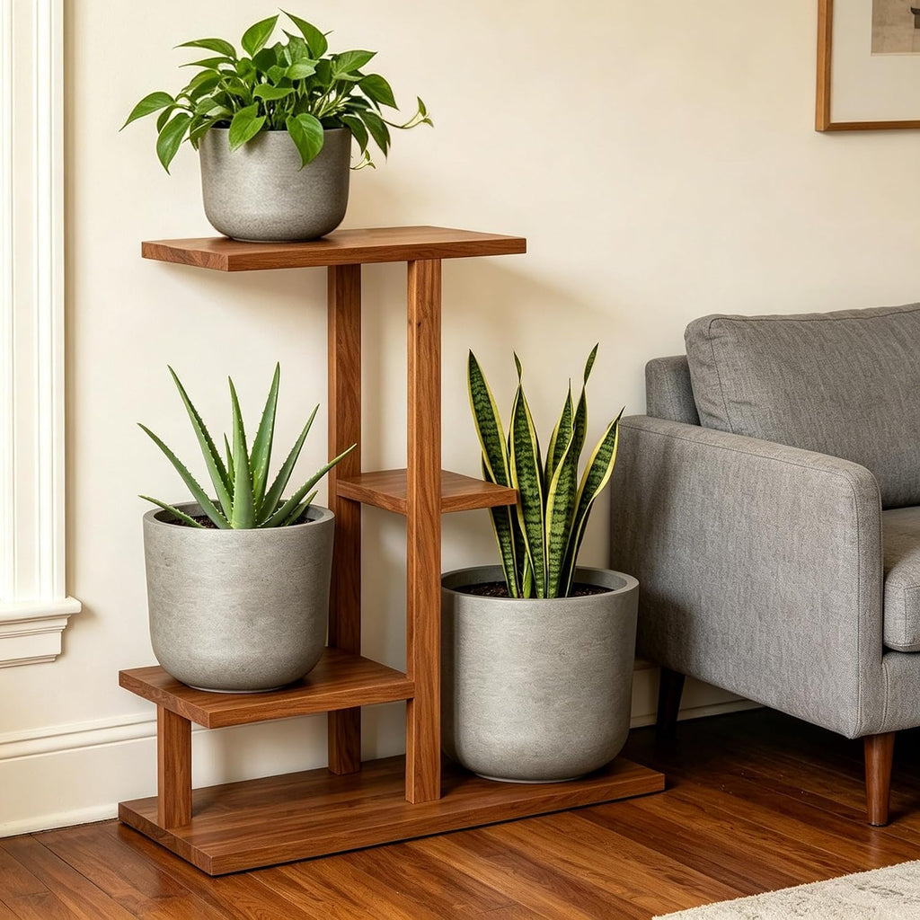 Set of 3 Weathered Concrete Capsule Round Planters for Modern Home | Handcrafted, Premium, Durable, All-Weather
