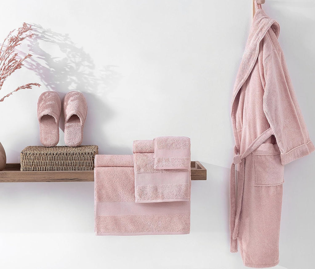 Essentials Bathrobes, 100% Cotton Soft Robe, Fluffy, Warm, Absorbent, Quick Dry Mens & Womens Robe