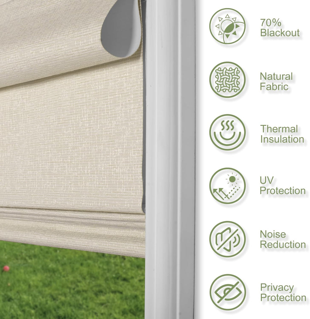 No Drill Roman Shades for Windows No Tools Roman Shades, UV Protection, Privacy, Thermal Insulation Roman Blinds