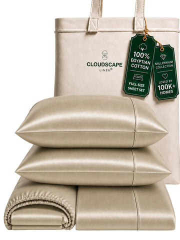 Scape Sheet Sets Full Size Bed 100% Egyptian Cotton Sateen - Linen