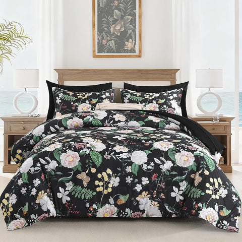 7Pieces Floral King Comforter Set