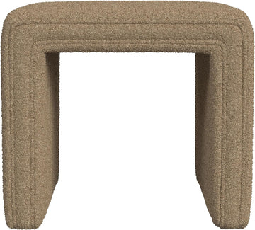 19" Modern Channel Tufted Ottoman - Brown Boucle