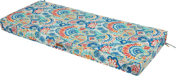 Outdoor Bench Cushion 48 x 18 Inches, Settee Loveseat Pads with Handle and Ties for Garden Patio Backyard Porch Sofa
