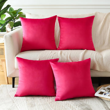 Set of 4 Decorative Throw Pillow Covers Soft Velvet Solid Square Pillow Cases Luxury Cushion Covers Case for Sofa Car