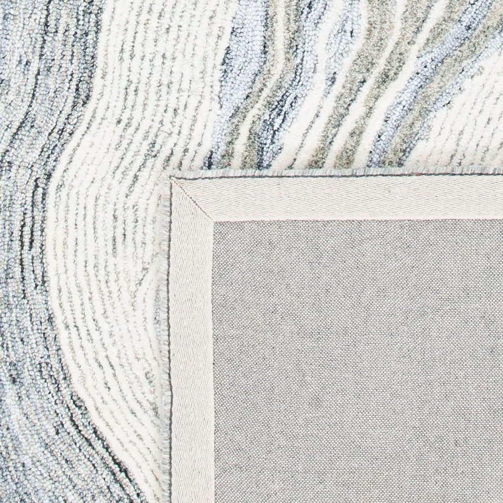 Area Rug 8x10 - Fifth Avenue - Large - Grey & Ivory, Handmade Wool, Mid-Century Modern Design