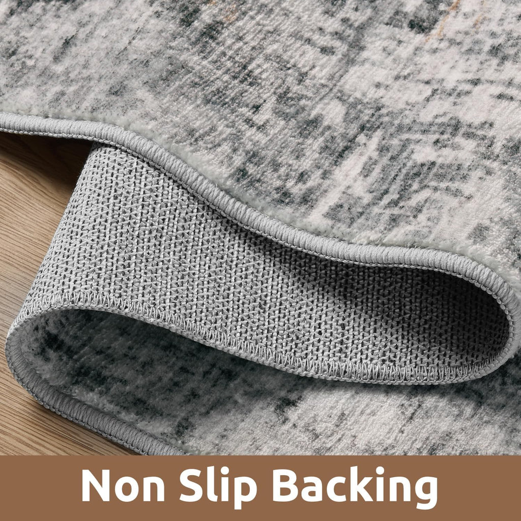 5 x 7 Area Rugs, Machine Washable Non Slip Rug Ultra Soft Low Pile Indoor Carpet Modern Abstract Rugs Office Room