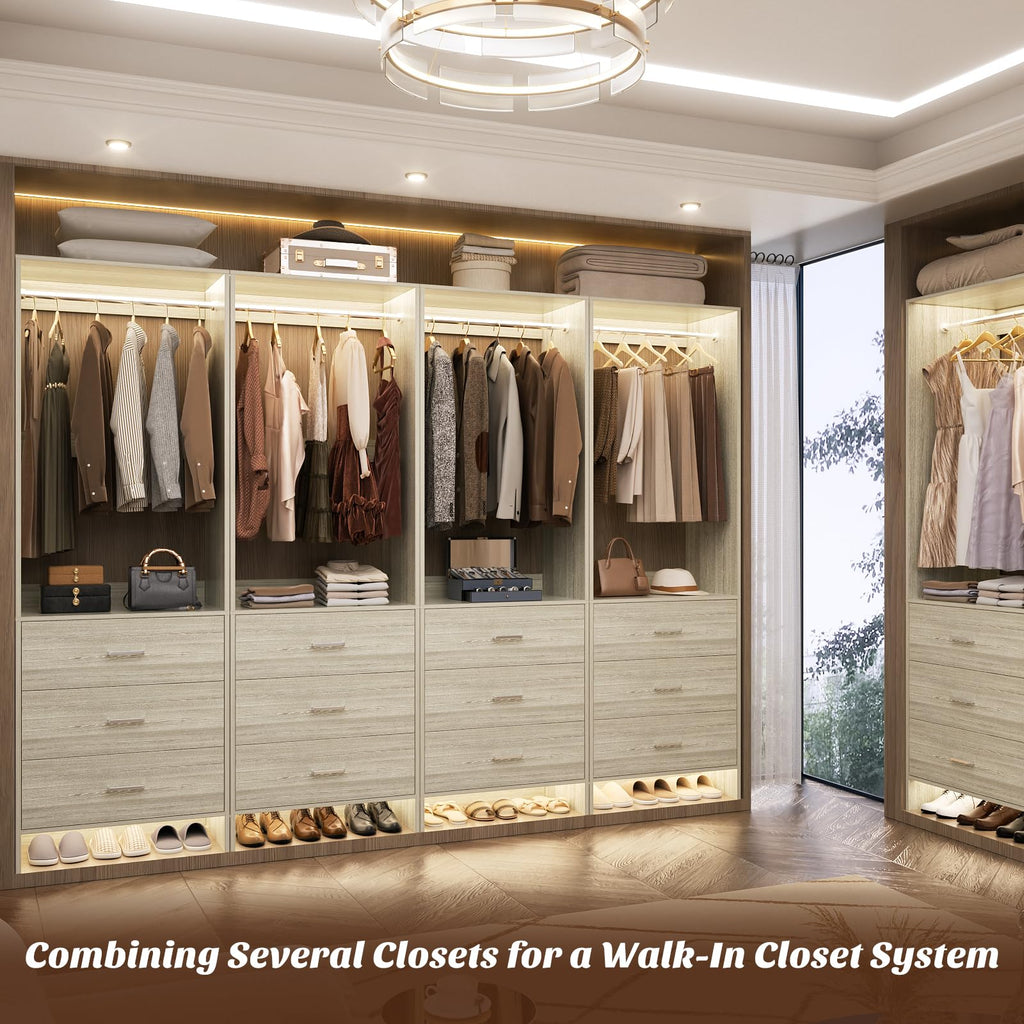 1.8FT Closet System with Drawers, 21.5'' Closet Organizer