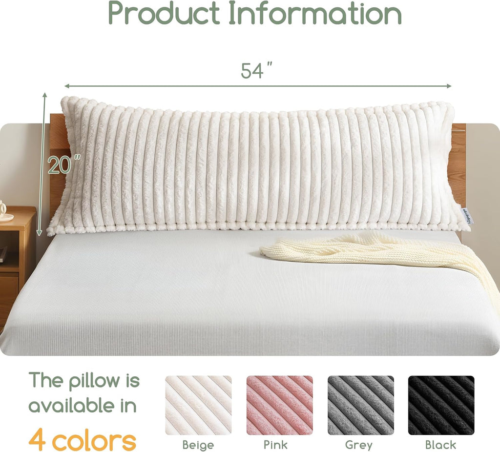 Memory Foam Body Pillow, Thickened Large Long Bed Pillow for Adults, Full Body Pillow with Removable Pillow Cover