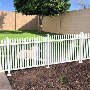 2 Sets 36" H x 84" W Vinyl Picket Fence Panels White Decorative Fence for Garden Yard Pool Walkway (34 Pickets