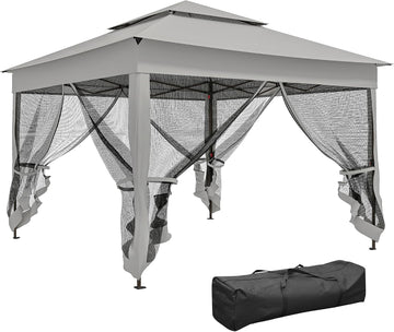 11' x 11' Pop Up Canopy, Outdoor Patio Gazebo Shelter with Removable Zipper Netting