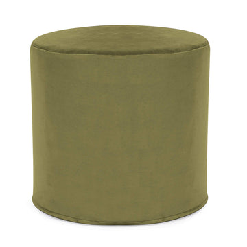 Elliott No Tip Cylinder Patio Ottoman with Cover, Leather Side Table, Footstool & Seating Circular Ottoman Footrest