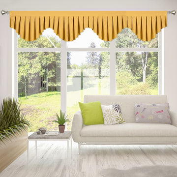 Blackout valances for Windows Energy Efficient Rod Pocket Curtain Valance Kitchen and Bedroom, Width 98 inch (Yellow