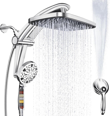 Rain Shower Head with filtered Handheld High Pressure rainfall Shower Heads with Handheld Spray Combo Adjustable
